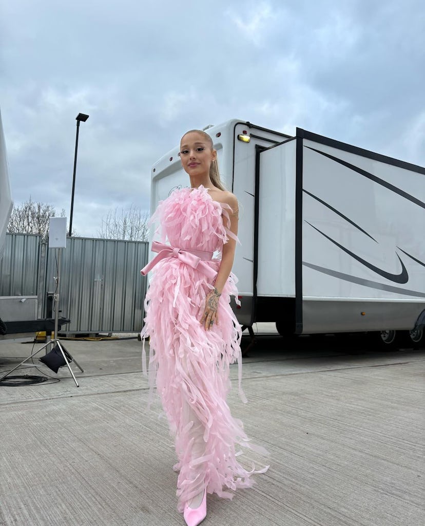 Ariana Grande Balenciaga bubblegum pink gown Wicked