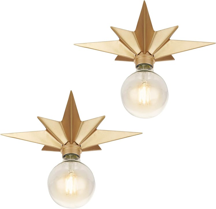 FRIDEKO HOME Brass Flush Mount Ceiling Light (2-Pack)