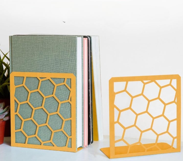 GEOMOD Geometric Gold Honeycomb Bookends