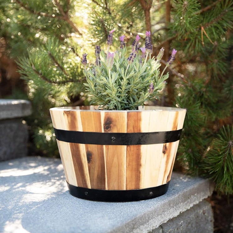 Thirteen Chefs Villa Acacia Wooden Farmhouse Planter