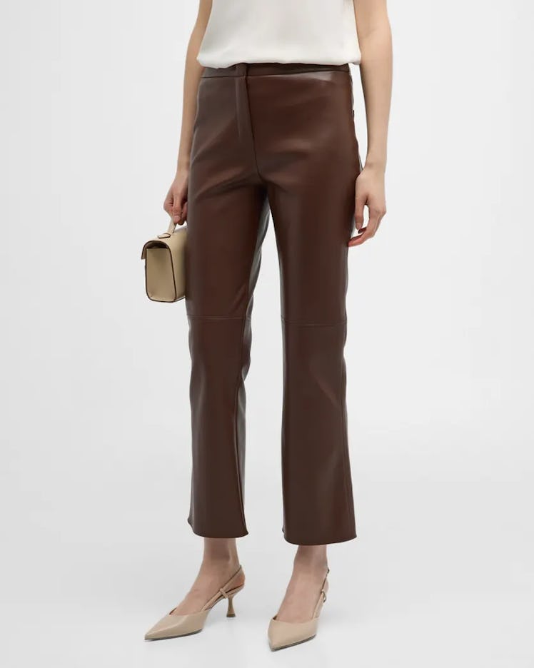 Sublime Faux Leather Kick-Flare Trousers