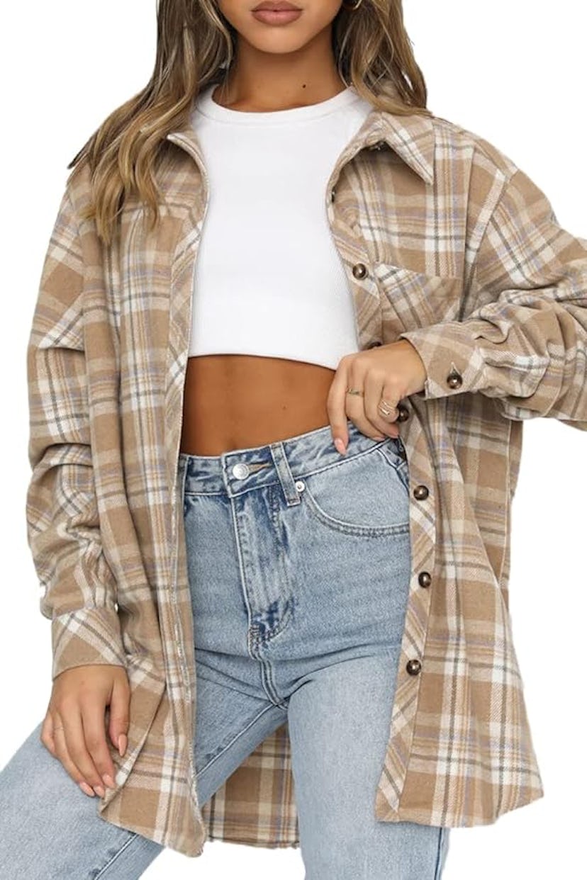 CHYRII Flannel Plaid Shacket