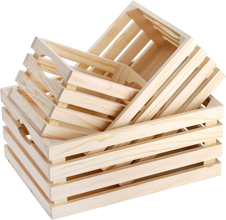 ZENFUN Wooden Nesting Crates (3-Pack)