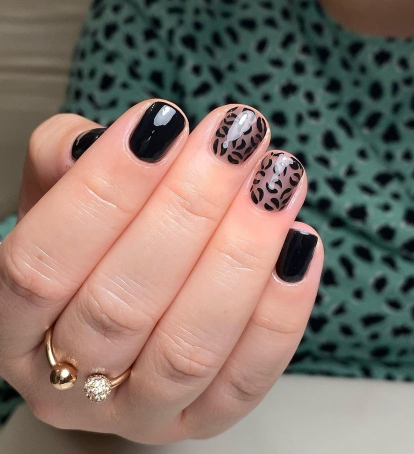leopard print nail art