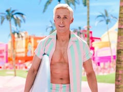 Ryan Gosling as Ken in 'Barbie' to show how TruFlex is meant to give reallyyy toned abs.