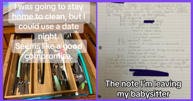 A mom hired a babysitter and offered extra cash for chores, sparking debate online.