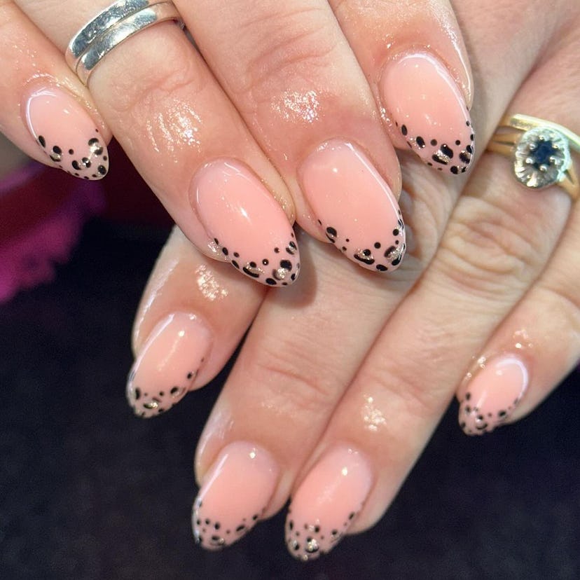 Leopard print french nails