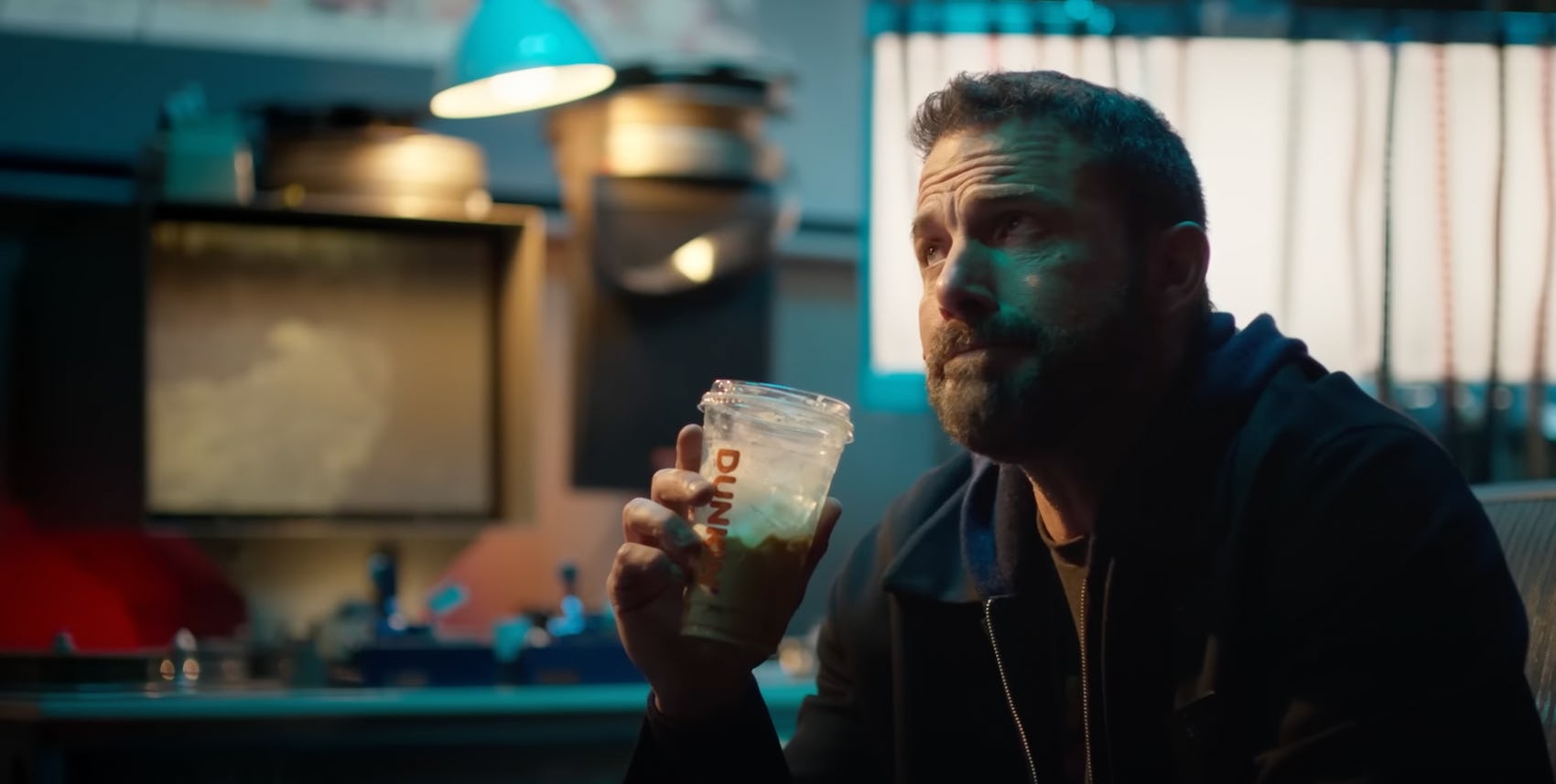 Ben Affleck in Dunkin’s 2024 Super Bowl commercial.