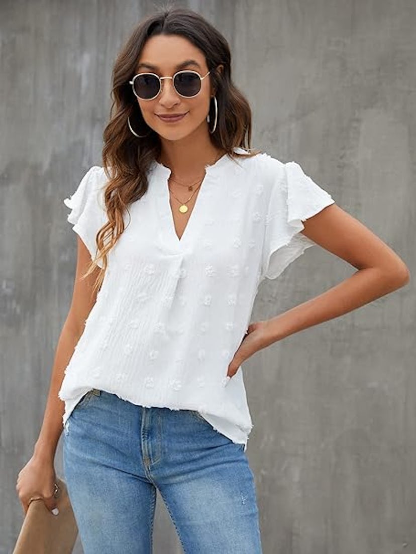 Blooming Jelly V-Neck Blouse