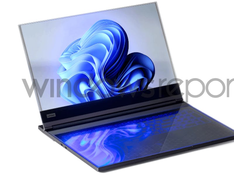 Leaked image of Lenovo's laptop with a transparent display