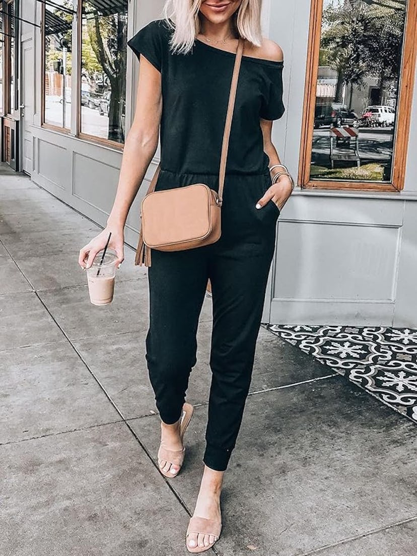 ANRABESS Elastic-Waist Jumpsuit