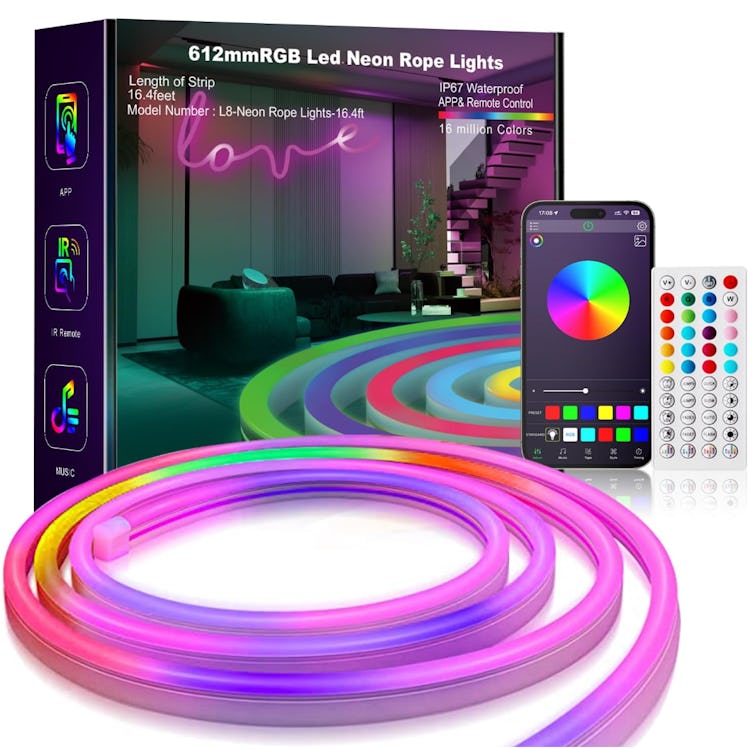 L8star 16.4ft RGB LED Neon Rope Light