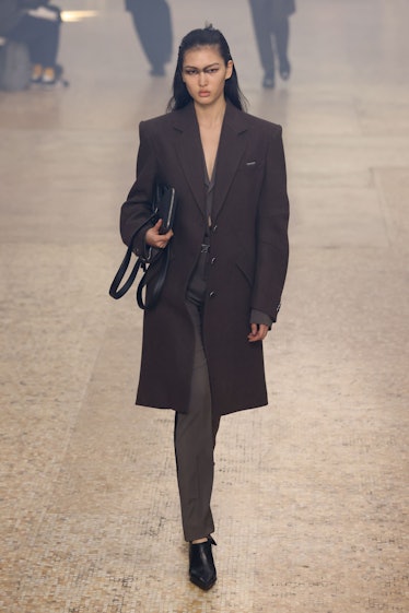  A model walks the runway at the Helmut Lang Autumn/Winter 2024 show during New York Fashion Week at...