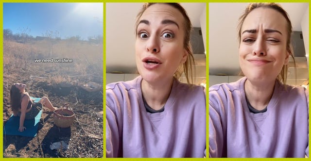 A TikToker responds hilariously to an influencer's suggestion that people should do "yoni sunbathing...
