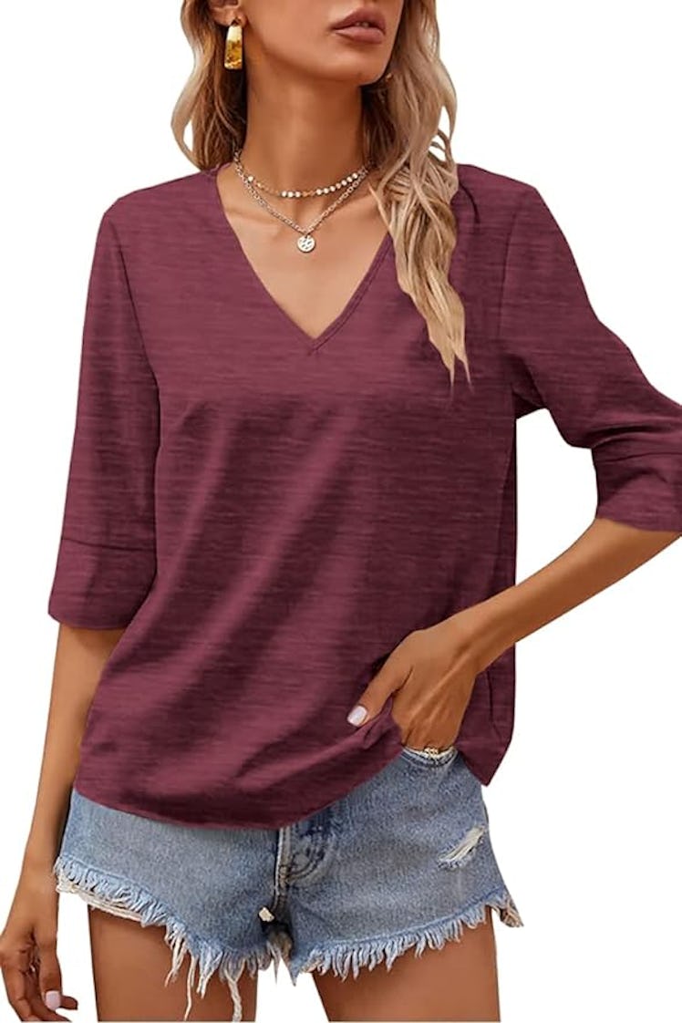 Grlasen Half Sleeve V-Neck T-Shirt 