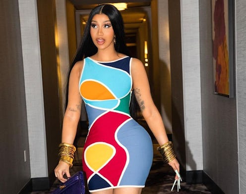 Cardi B colorblock dress