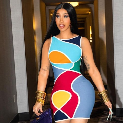 Cardi B colorblock dress