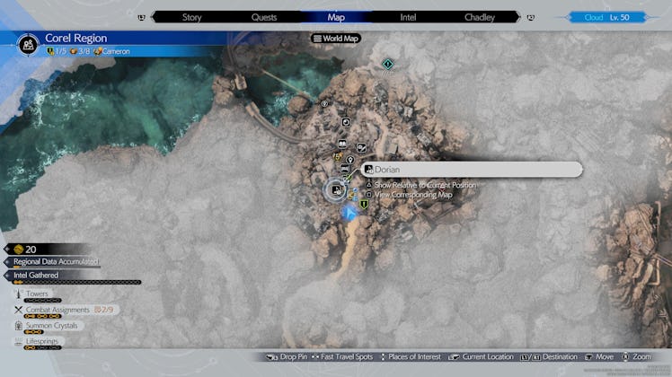 Corel map screenshot