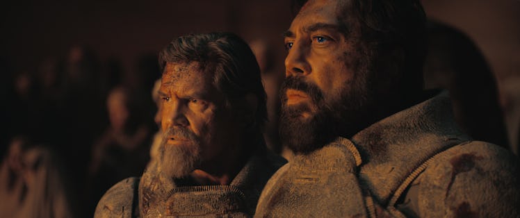 Josh Brolin as Gurney and Javier Bardem as Stilgar in 'Dune: Part Two.'
