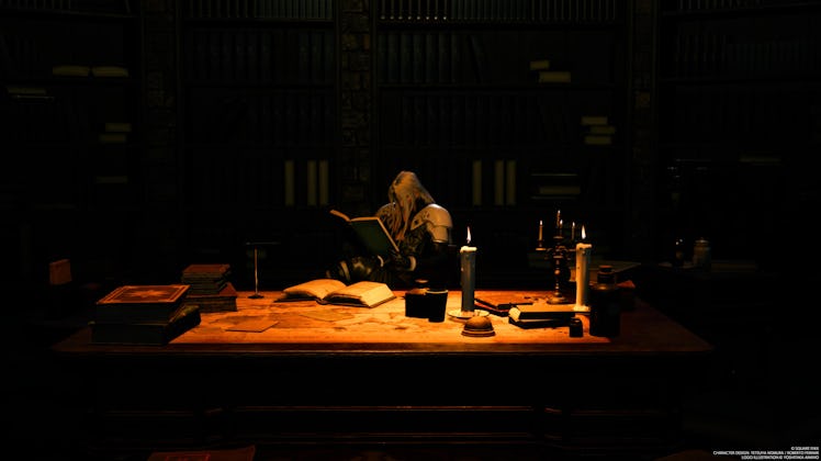Sephiroth reading a book