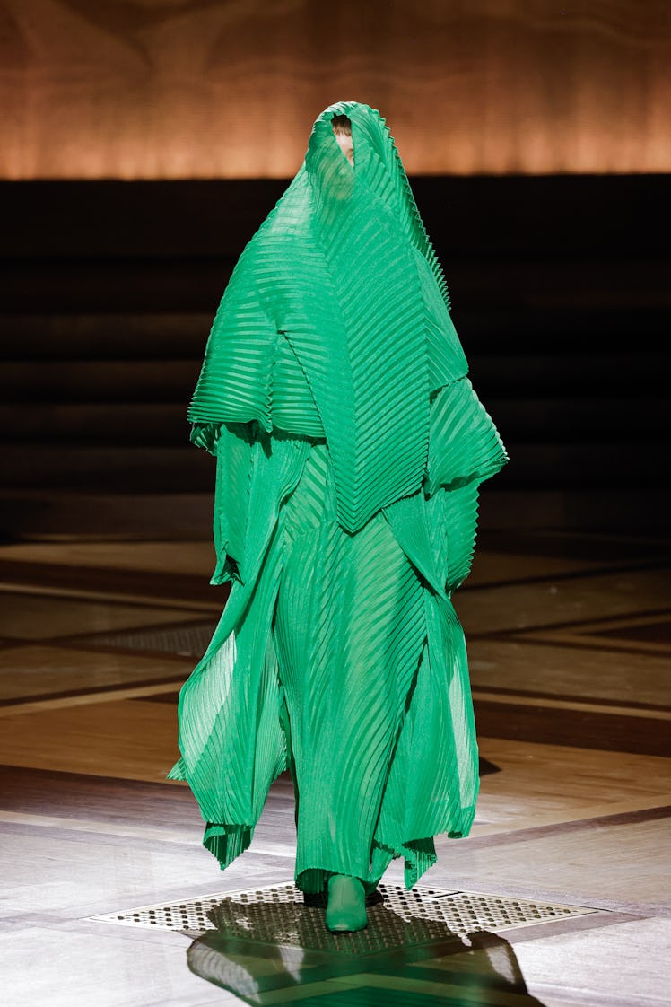 A model walks the runway during the Issey Miyake Womenswear Fall/Winter 2024-2025 show at Palais de ...