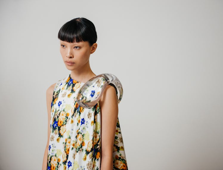 Backstage at Loewe RTW Fall 2024 as part of Paris Ready to Wear Fashion Week held at Esplanade Saint...