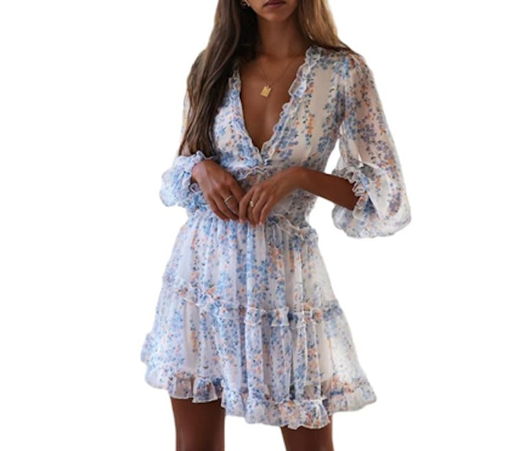 Dokotoo Floral Flowy Mini Dress