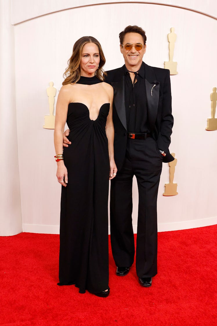 Susan Downey and Robert Downey Jr. attend the 96th Annual Academy Awards on March 10, 2024 in Hollyw...