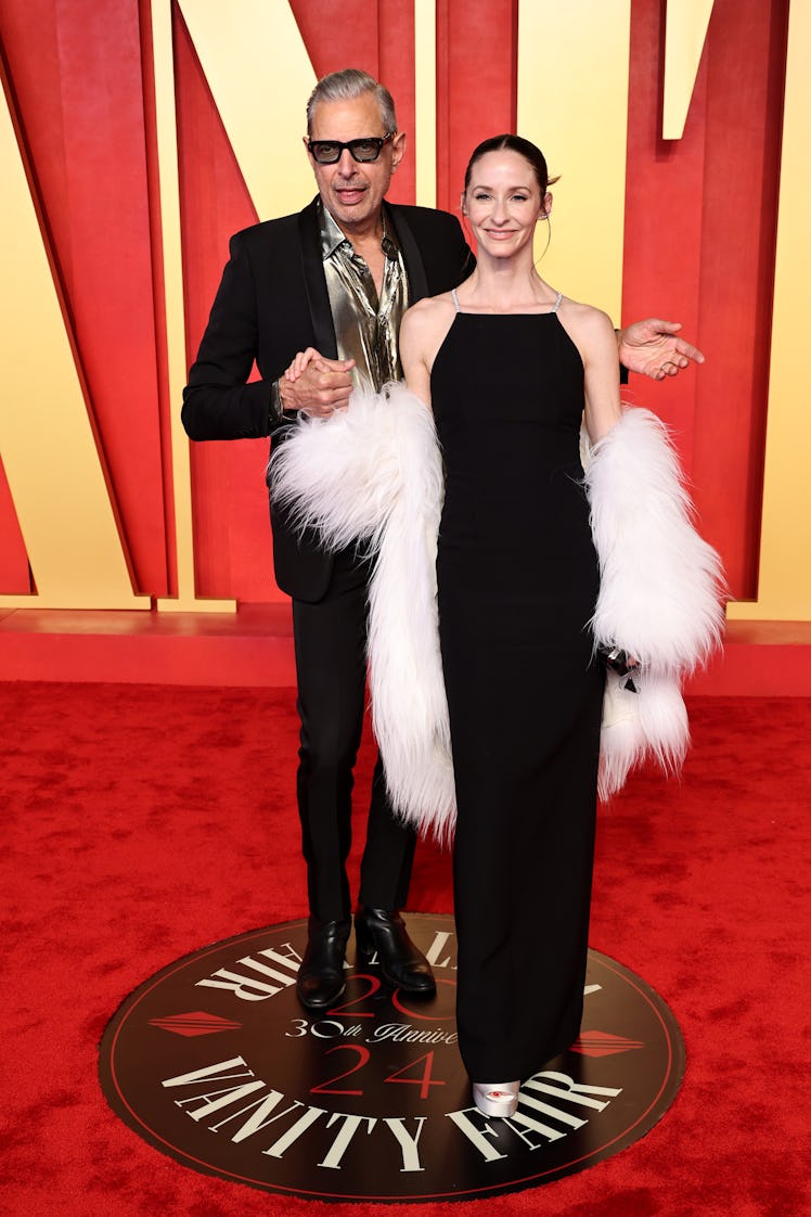 Jeff Goldblum and Emilie Livingston attend the 2024 Vanity Fair Oscar Party Hosted By Radhika Jones ...