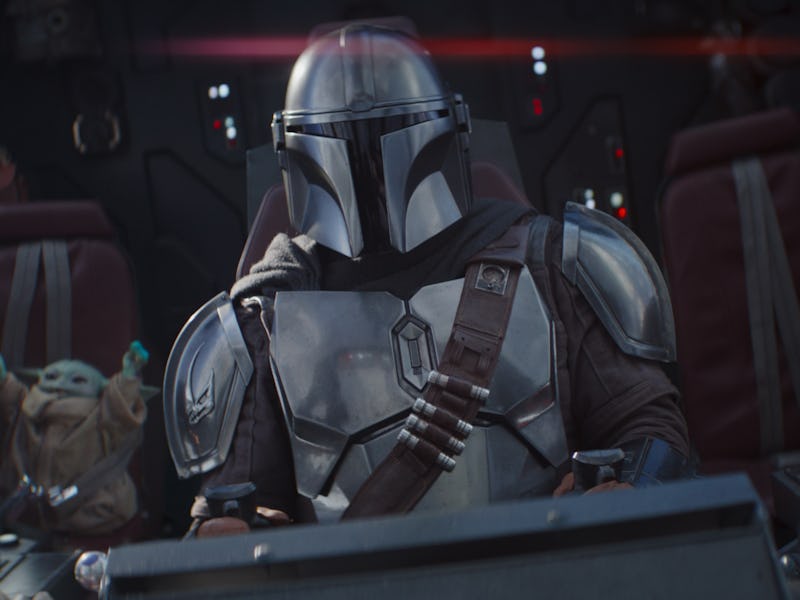 Grogu and Din Djarin (Pedro Pascal) in The Mandalorian