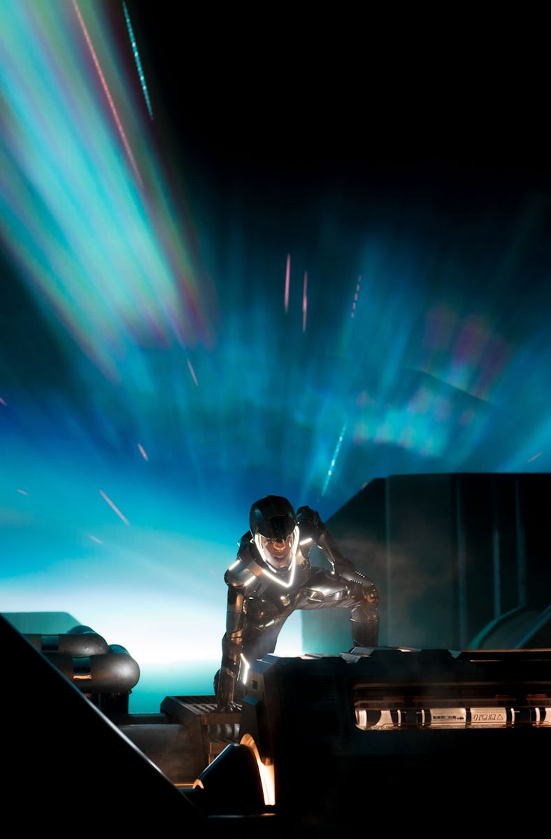 Michael Burnham (Sonequa Martin-Green0 rides atop a starship in 'Star Trek: Discovery' Season 5.