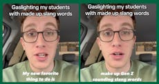A teacher is confusing his Gen Z students by using slang words that he made up. 
