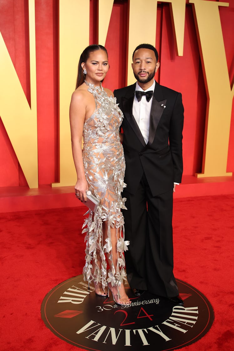 Chrissy Teigen and John Legend attend 2024 Vanity Fair Oscar Party Hosted By Radhika Jonesat Wallis ...
