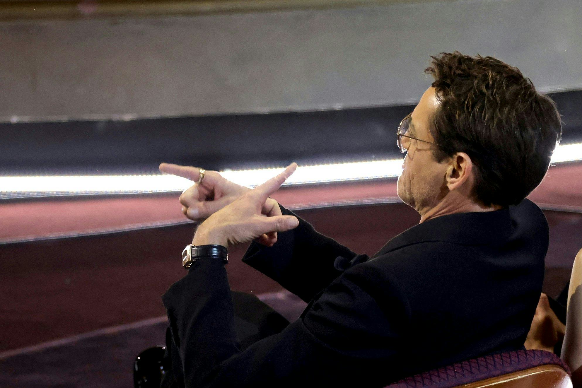 Robert Downey Jr. reacting to Jimmy Kimmel&rsquo;s Oscars monologue