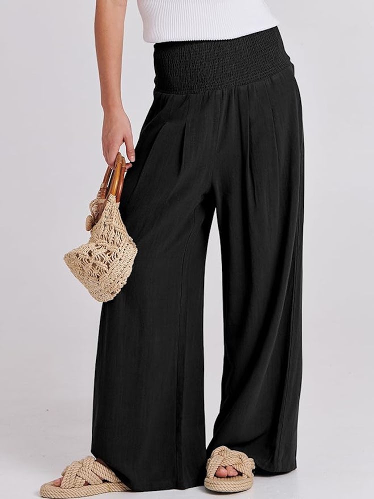 ANRABESS Linen Palazzo Pants