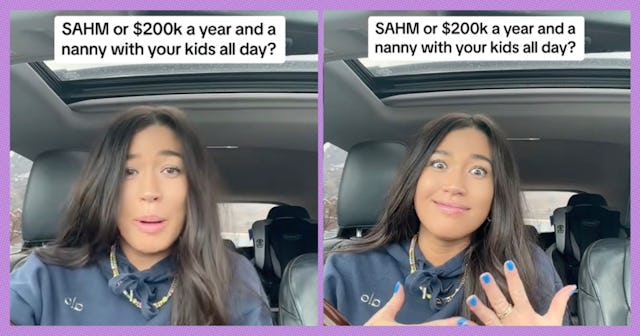 A mom went viral on TikTok after asking her mom followers if they would rather work a full-time job ...