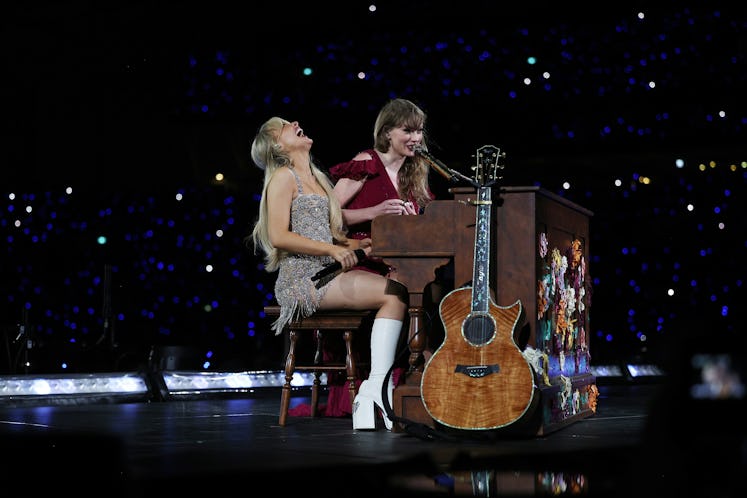 Sabrina Carpenter and Taylor Swift on the Eras Tour in Sydney, Australia.
