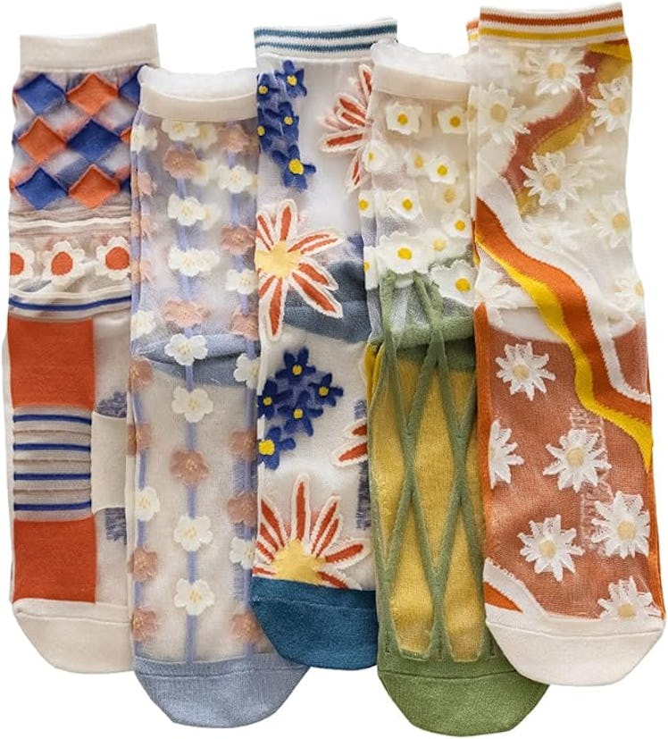 Yomutiur Sheer Socks (5 Pairs)