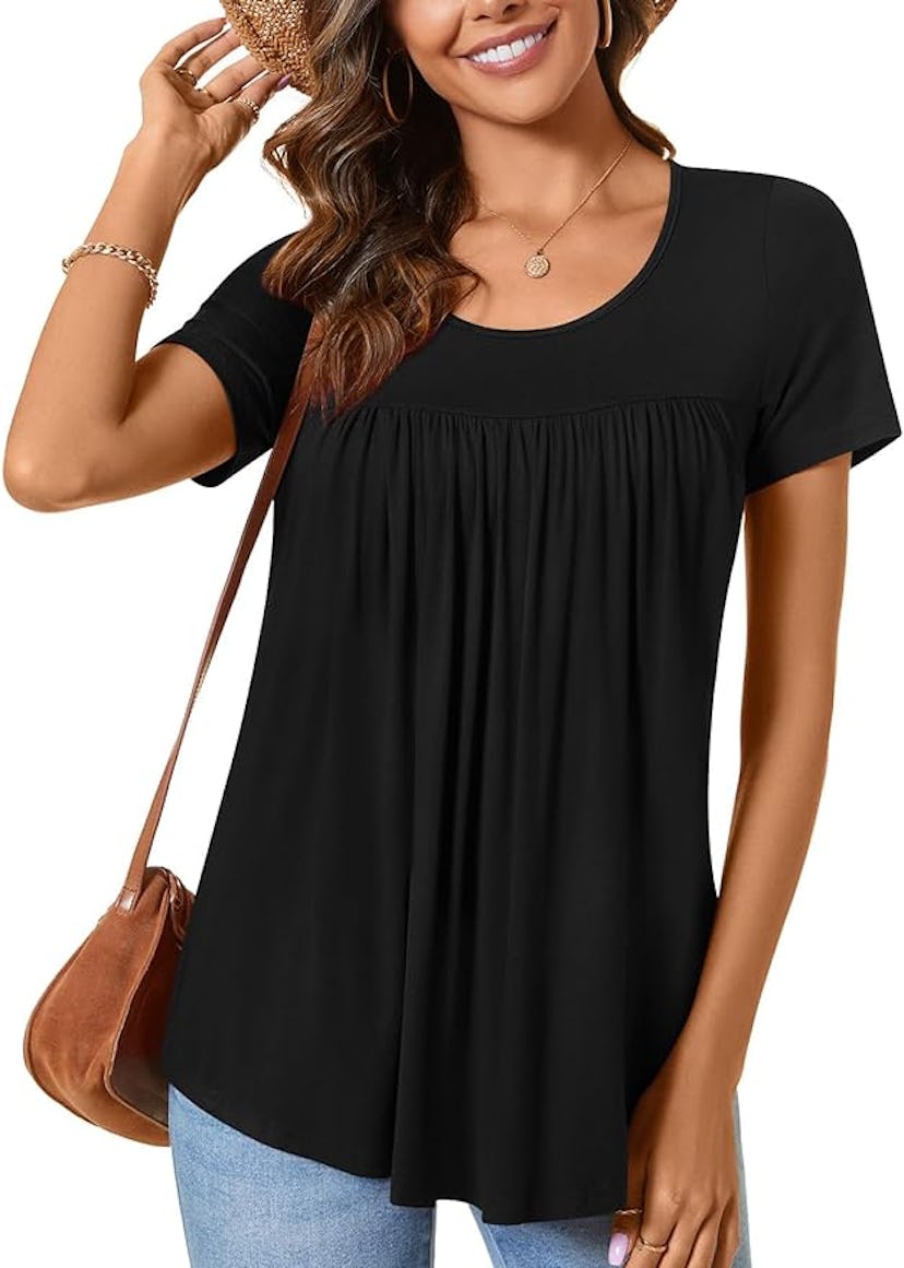 CATHY Short Sleeve Tunic Top