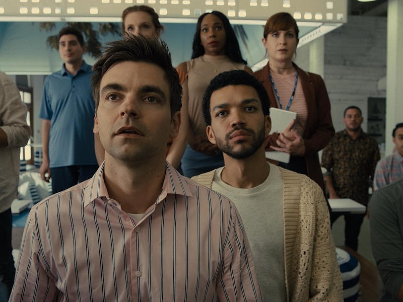 Drew Tarver and Justice Smith in The American Society of Magical Negroes