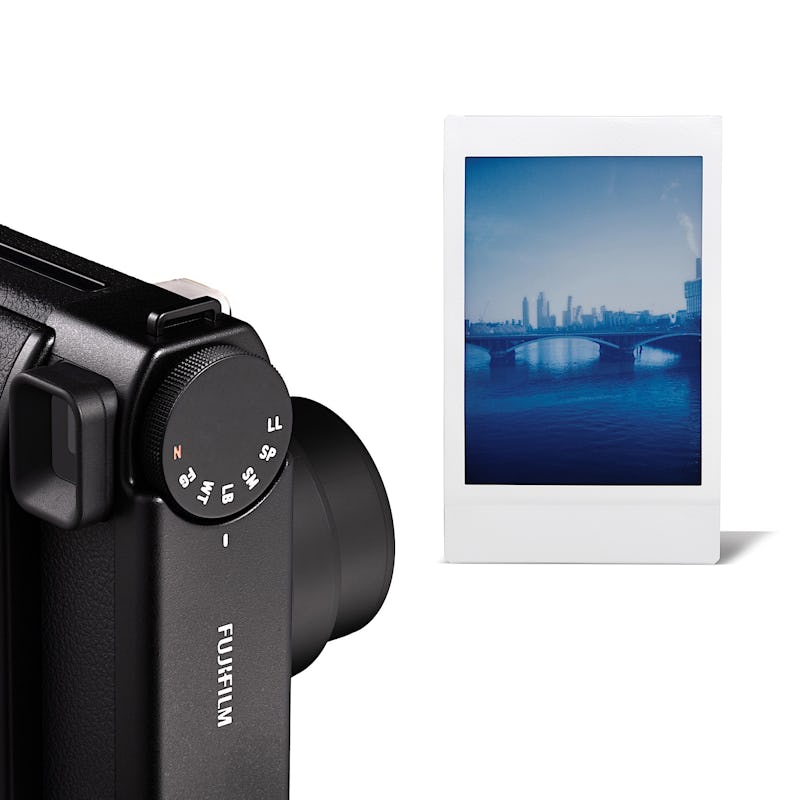 The light blue color effect applied to an Instax Mini instant printed photo shot with the Fujifilm I...