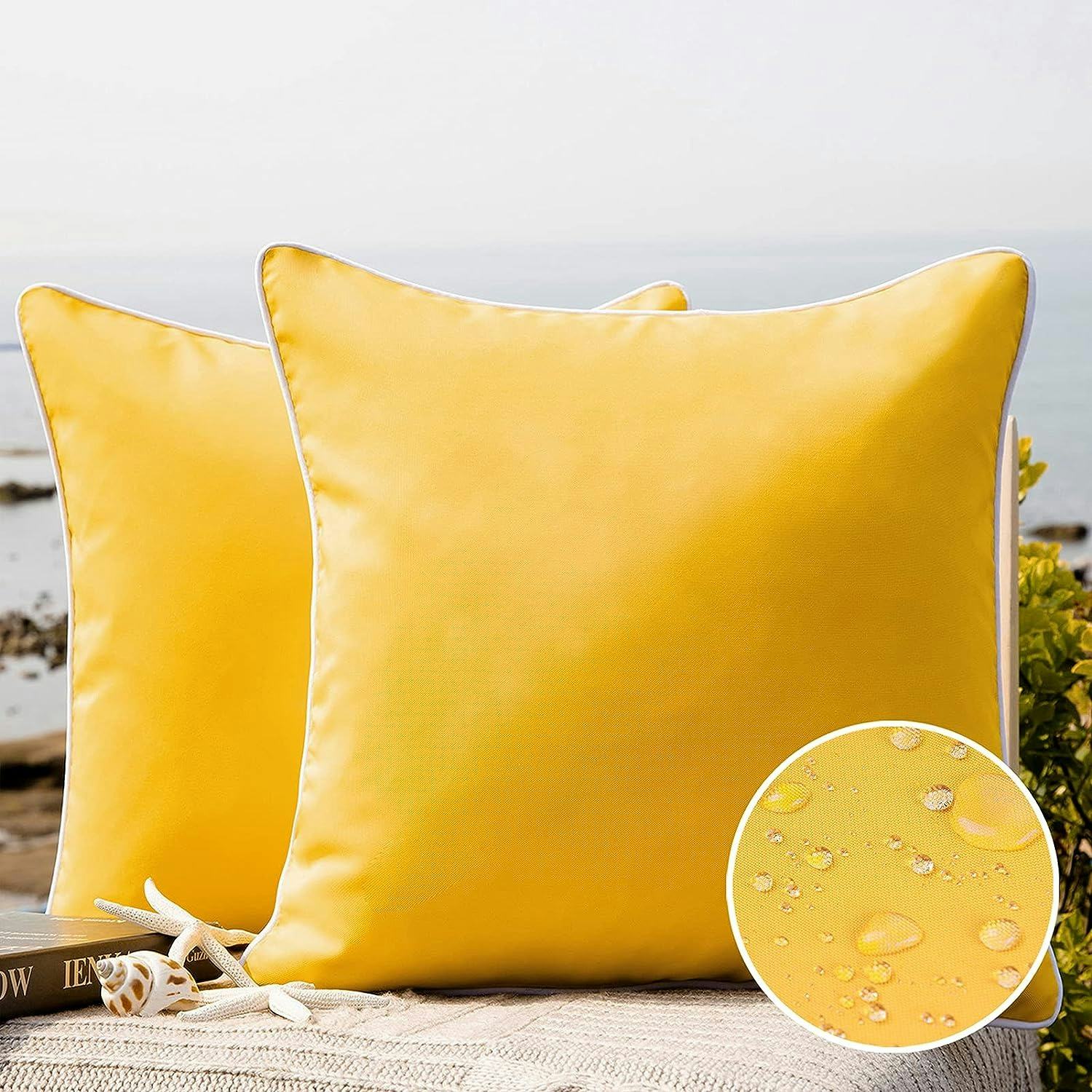 Phantoscope Outdoor Waterproof Throw Pillow Covers (2-Pack)