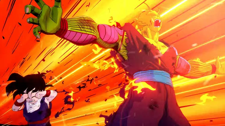 Screenshot of Piccolo sacrificing himself to save Gohan.