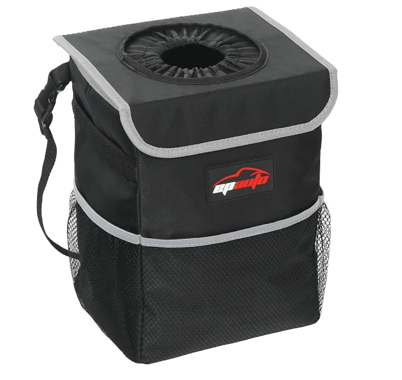  EPAuto Waterproof Car Trash Can with Lid and Storage Pockets