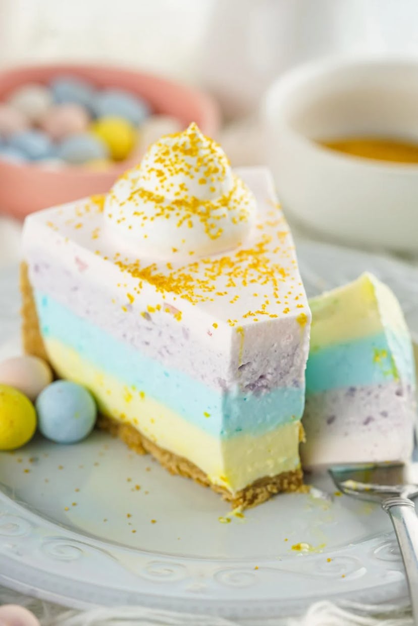 Easter Jell-O pie is one of the prettiest make-ahead Easter desserts.
