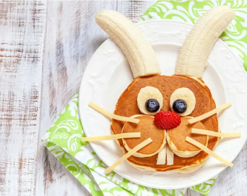 Easter bunny pancakes are an easy Easter breakfast idea.