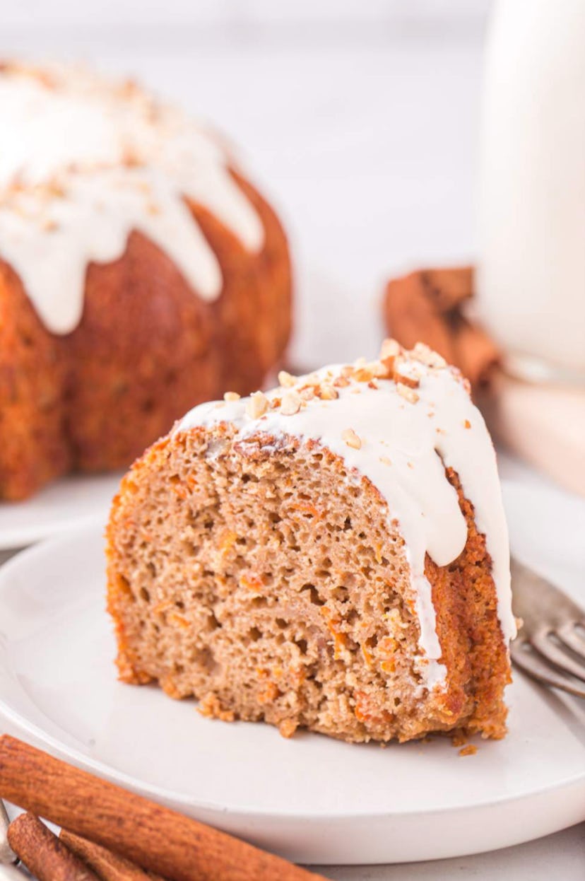 A carrot cake bundt cake is one of the tastiest make-ahead Easter desserts.