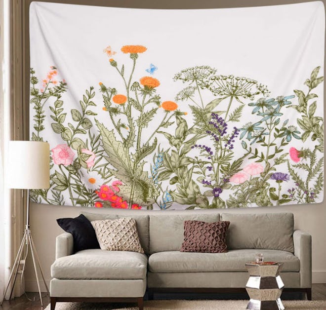 Alishomtll Colorful Floral Plants Tapestry