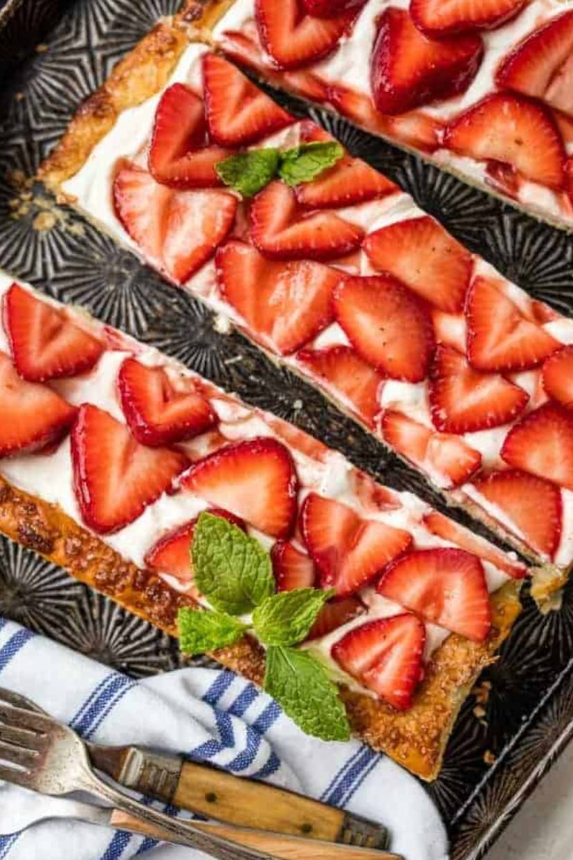An easy puff pastry strawberry tart is one of the best Easter breakfast ideas.