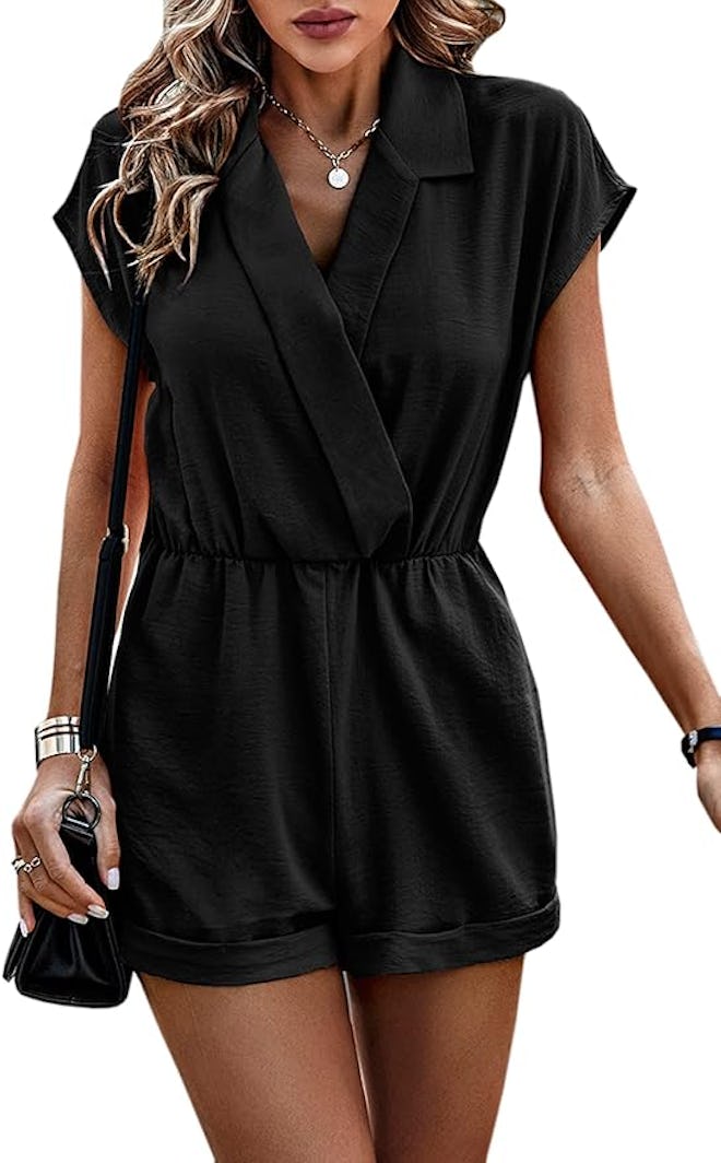 ECOWISH Short Collared Romper